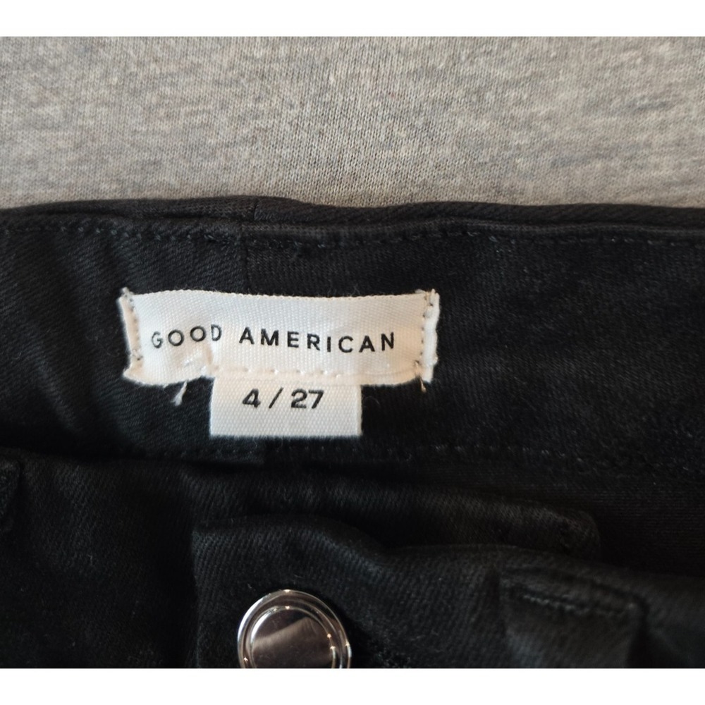 Good American Jeans 4/27 Black Good Legs Skinny Crop Stretch Denim GAGLC001S - Picture 3 of 10